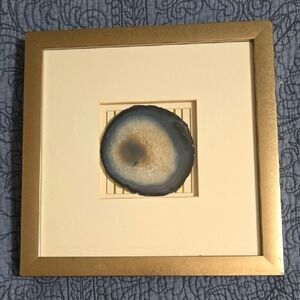 Framed Blue Agate Slice Wall Art 10 x 10 Inches